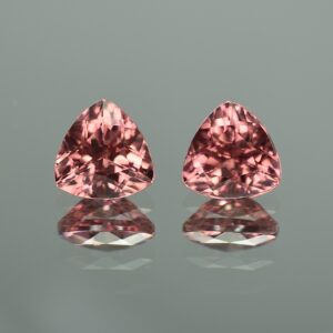 RoseZircon trillion pair 9.9 10.1mm 9.93cts zn2386 SOLD