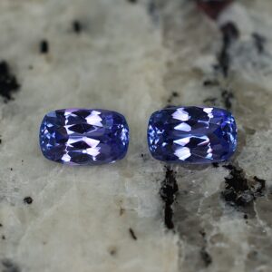 Tanzanite cushion pair 7.3x4.7mm 1.99cts tz162
