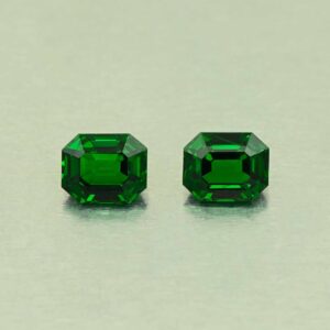 Tsavorite eme cut pair 6.5x5.3mm 2.34cts N ts697 SOLD