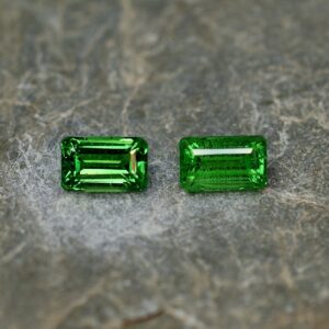 Tsavorite eme cut pair 7.0x4.3mm 2.20cts ts271 SOLD