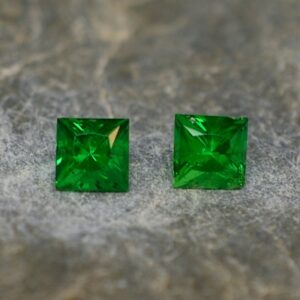 Tsavorite princess pair 3.7mm 0.70cts ts288