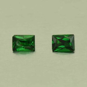 Tsavorite rect princess pair 4.8x3.6mm 0.65cts N ts675