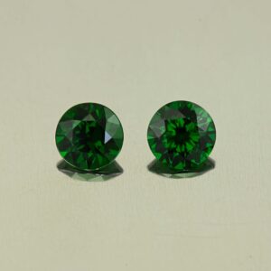 Tsavorite round pair 6.4mm 2.11cts N ts689 a
