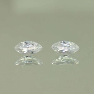 WhiteZircon marq pair 8.9x4.5mm 2.25cts H zn3940