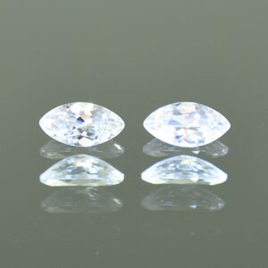 WhiteZircon marquise pair 7.9x4.1mm 1.60cts H zn2758