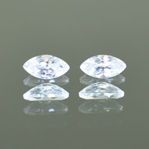 WhiteZircon marquise pair 8.0x4.0mm 1.76cts H zn1905