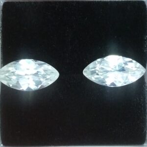 WhiteZircon marquise pair 9.0x4.5mm 2.31cts zn1907