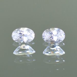 WhiteZircon oval pair 6.5x4.5mm 1.78cts H zn1899