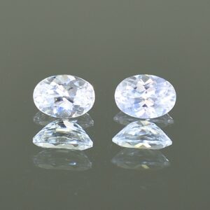 WhiteZircon oval pair 7.1x5.0mm 2.35cts H zn1903 SOLD