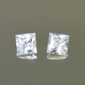 WhiteZircon princess pair 5.0mm 1.84cts N zn4469 SOLD