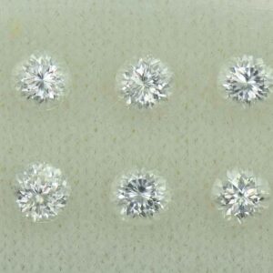 WhiteZircon round box set 3.5mm 2.54cts H zn6724