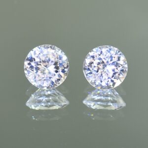 WhiteZircon round pair 10.0mm 11.06cts H zn1834 SOLD