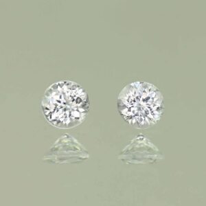 WhiteZircon round pair 4.0mm 0.76cts H zn3634