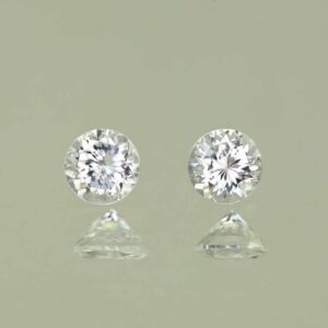 WhiteZircon round pair 4.0mm 0.78cts H zn3635