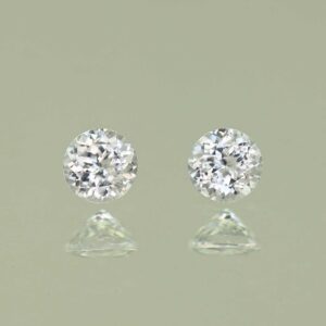 WhiteZircon round pair 4.0mm 0.81cts H zn3636 SOLD