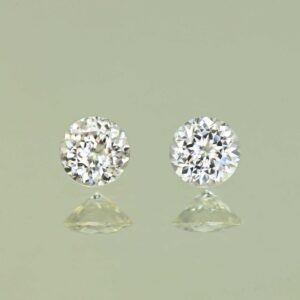 WhiteZircon round pair 4.5mm 0.94cts H zn3641 SOLD