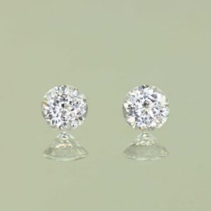WhiteZircon round pair 4.5mm 1.02cts H zn3648 SOLD