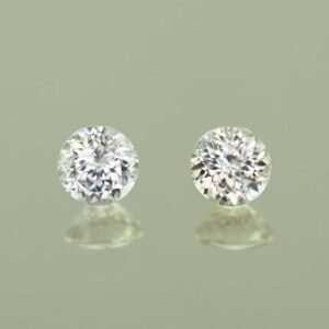 WhiteZircon round pair 4.5mm 1.09cts H zn3649 SOLD