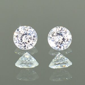 WhiteZircon round pair 4.5mm 1.10cts H zn1581 SOLD