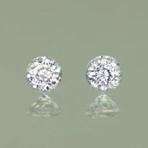 WhiteZircon round pair 4.5mm 1.12cts H zn3655 SOLD