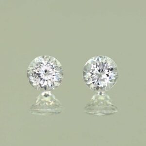 WhiteZircon round pair 4.6mm 1.27cts H zn3613