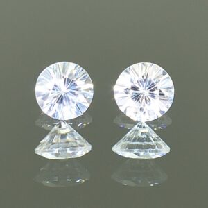 WhiteZircon round pair 5.0mm 1.43cts H zn1915 SOLD