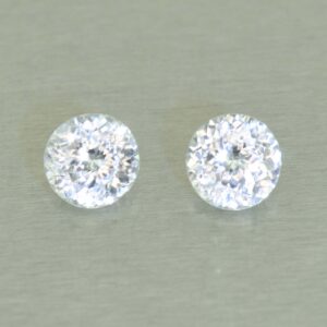 WhiteZircon round pair 5.0mm 1.43cts H zn5845