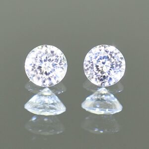 WhiteZircon round pair 5.0mm 1.44cts H zn3245