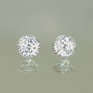 WhiteZircon round pair 5.0mm 1.58cts H zn3614