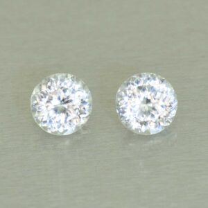 WhiteZircon round pair 5.5mm 1.85cts H zn5846