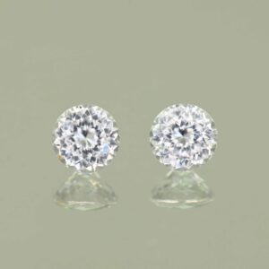WhiteZircon round pair 5.5mm 1.94cts H zn3619 SOLD