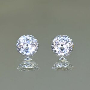 WhiteZircon round pair 5.5mm 1.95cts H zn3618