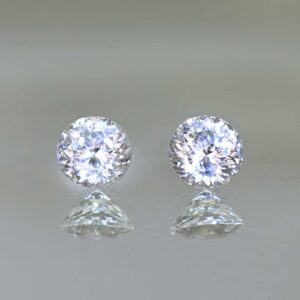 WhiteZircon round pair 5.5mm 1.99cts H zn3620