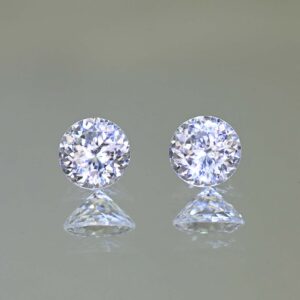 WhiteZircon round pair 5.5mm 2.02cts H zn4280