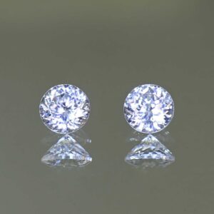 WhiteZircon round pair 5.5mm 2.04cts H zn4286 SOLD