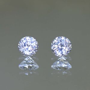 WhiteZircon round pair 5.5mm 2.13cts H zn4290
