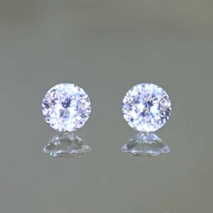 WhiteZircon round pair 6.0mm 2.20cts H zn3621