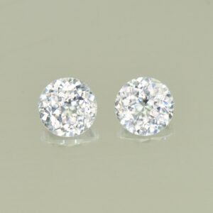 WhiteZircon round pair 6.0mm 2.33cts H zn5610 SOLD