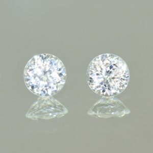 WhiteZircon round pair 6.0mm 2.41cts H zn5653 SOLD