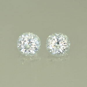 WhiteZircon round pair 6.0mm 2.51cts H zn5282 SOLD