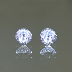 WhiteZircon round pair 6.0mm 2.54cts H zn5849