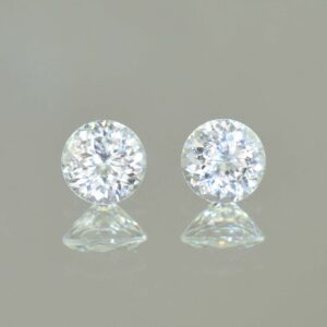 WhiteZircon round pair 6.0mm 2.59cts H zn5676 SOLD
