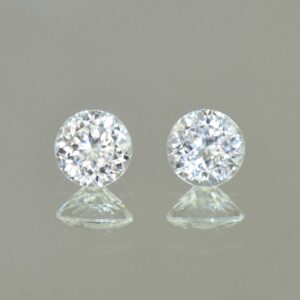 WhiteZircon round pair 6.0mm 2.60cts H zn5675 SOLD