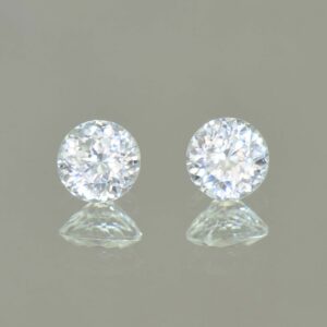 WhiteZircon round pair 6.0mm 2.66cts H zn5678
