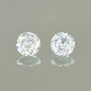WhiteZircon round pair 6.5mm 2.64cts H zn5651 SOLD