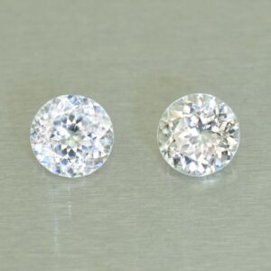 WhiteZircon round pair 6.5mm 2.94cts H zn5915