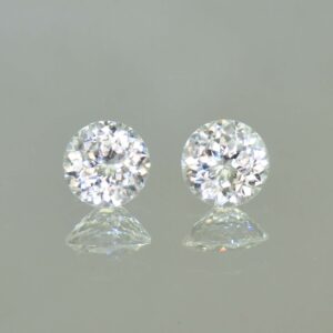 WhiteZircon round pair 6.5mm 3.03cts H zn5616 SOLD