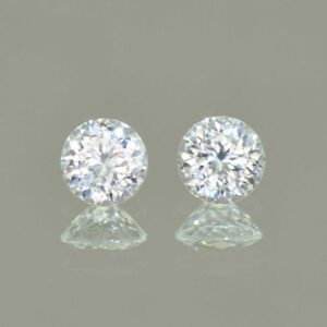 WhiteZircon round pair 6.5mm 3.14cts H zn5680 SOLD