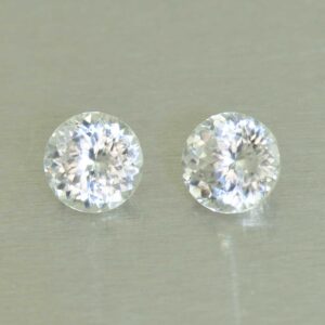 WhiteZircon round pair 6.5mm 3.19cts H zn5854