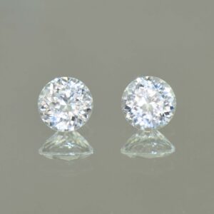 WhiteZircon round pair 6.5mm 3.20cts H zn5679 SOLD